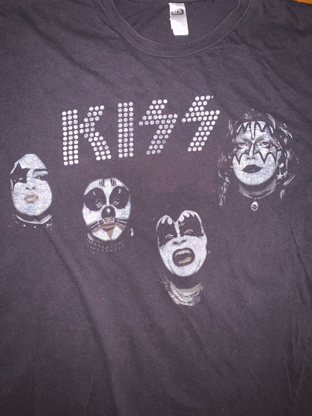 KISS Nothing to Lose T Shirt Large Faded Black Rock Band Gene Simmons Graphic